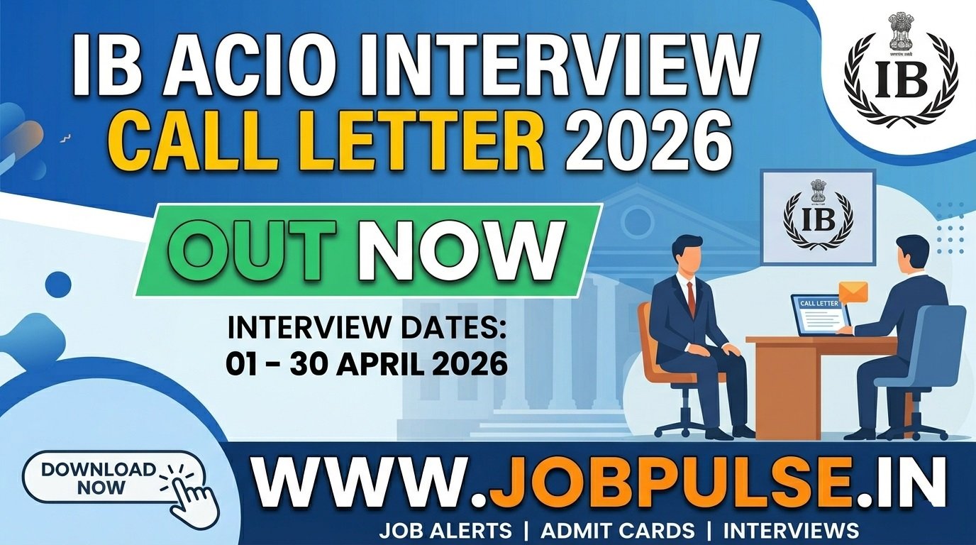 IB ACIO Recruitment 2026 Interview Call Letter 2026 Out | Download Now