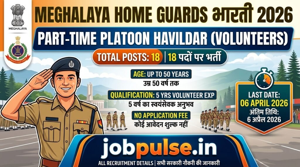 Meghalaya Home Guards Part Time Platoon Havildar Recruitment 2026 