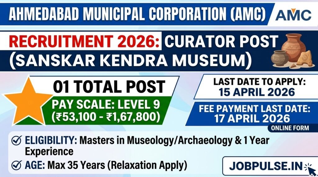 AMC Curator (Sanskar Kendra Museum) Recruitment 2026