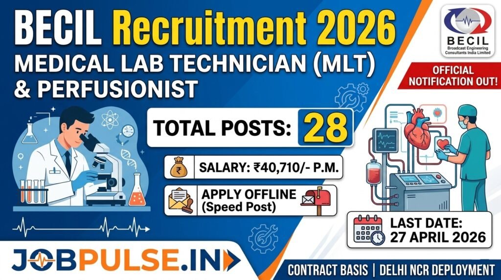 BECIL MLT and Perfusionist Recruitment 2026 – Apply Offline for 28 Posts