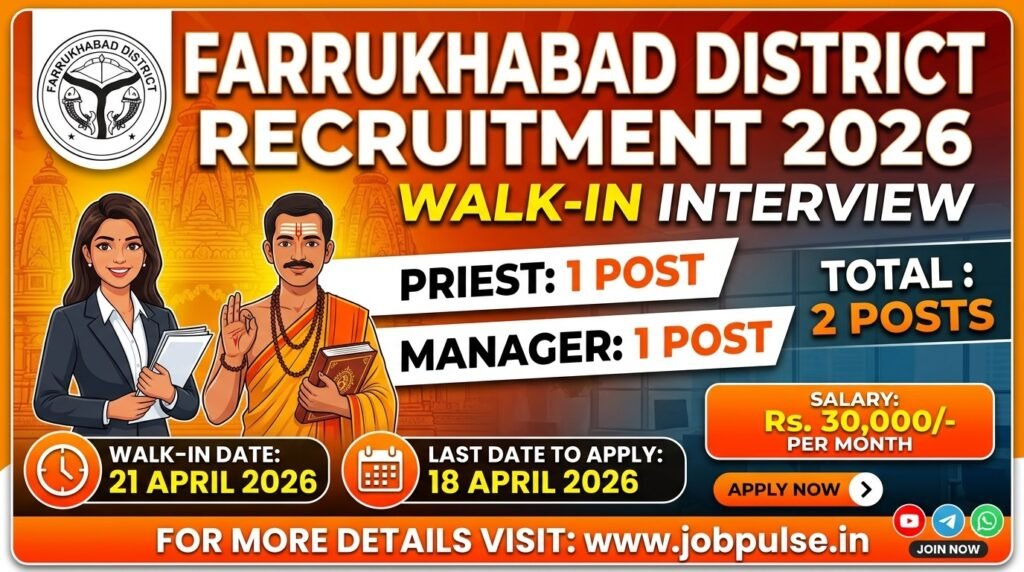 Farrukhabad District Recruitment 2026 – Priest & Manager Posts
