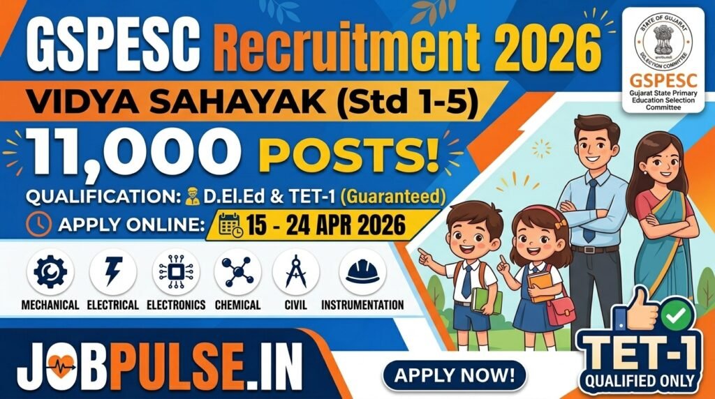 GSPESC Vidya Sahayak Recruitment 2026 – Apply Online for 11,000 Teacher Posts