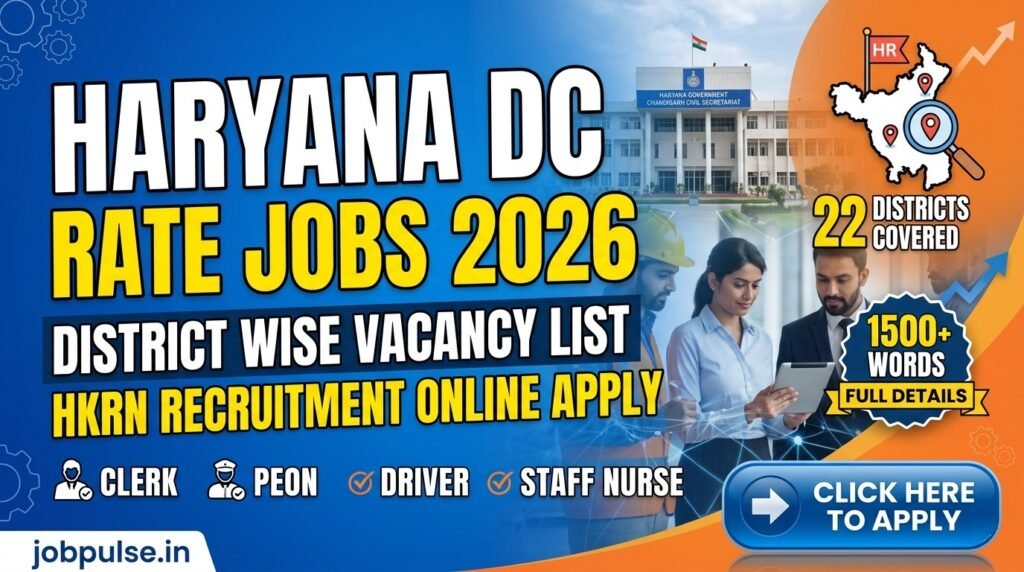 Haryana DC Rate Jobs 2026: District Wise Vacancy List, Salary, and HKRN Registration Guide